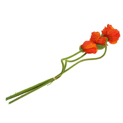 daiktų Aguonos dirbtinės gėlės oranžinės 58cm–74cm 3vnt