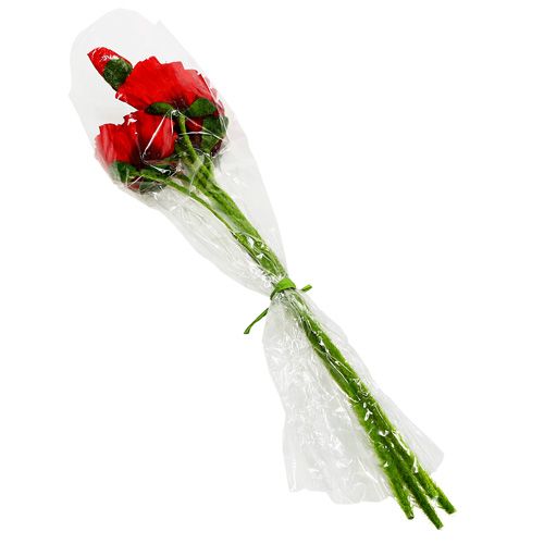 Floristik24 Aguonos raudonos Ø7cm L48cm 4vnt