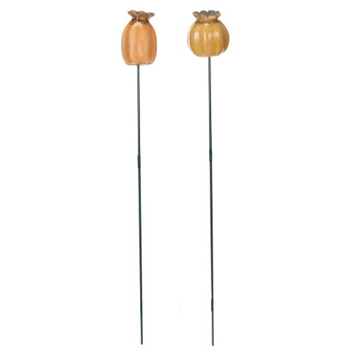 daiktų Sodo kuolo aguonų ankštis - dekoratyvinis akcentas sodo dekoravimui ir „pasidaryk pats“ projektams - 41 cm, 4 vnt. -