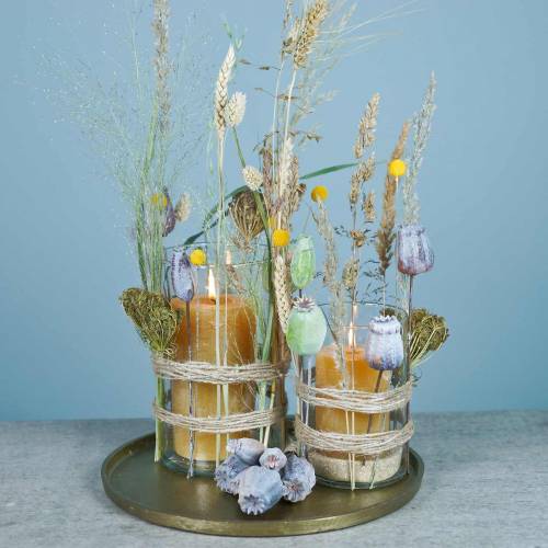 Floristik24 Dirbtinių aguonų kapsulės geltonos, rudos 6vnt