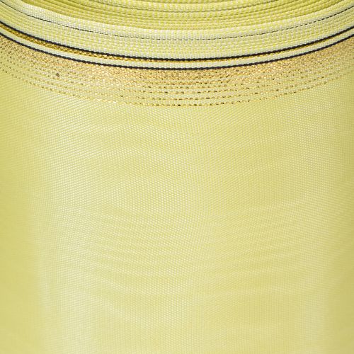 Moiré vainiko juostelė 150 mm 25 m šviesiai žalia su auksiniu kraštu floristikai ir dekoravimui | Floristik24.lt