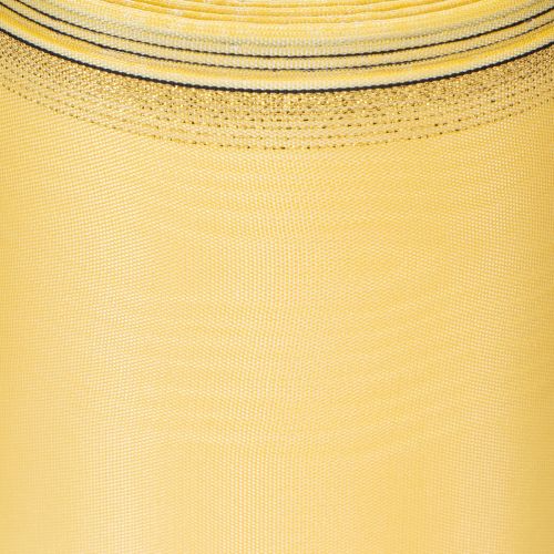 Muaro vainiko juostelė, geltona su auksiniais apvadais, dekoratyvinė gėlių juostelė, acetatas/poliesteris, 150 mm x 25 m | Floristik24.lt
