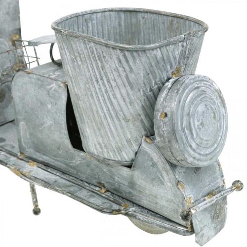 Floristik24 Gėlių vazono paspirtukas metalinis vintažinis baltas skalbtas 35×12×23cm