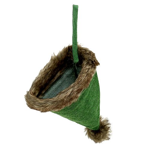 Floristik24 Kepurė su kailio apdaila pakabinti 28cm žalia
