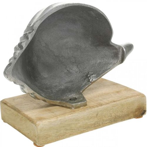 daiktų Korpusas pagamintas iš metalo, jūrinė dekoracija vietai sidabrinė, natūralios spalvos H15cm P18.5cm
