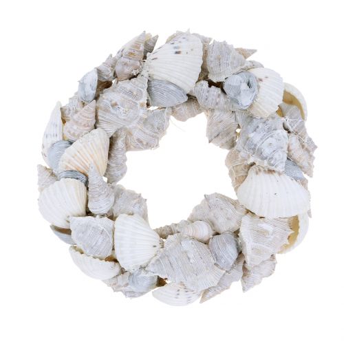 Floristik24 Kriauklių vainikas baltas Ø14cm
