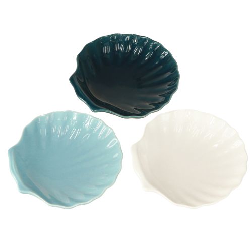 daiktų Lukšto lėkštė jūrinis dubuo keraminis mėlynas baltas 14cm 3vnt