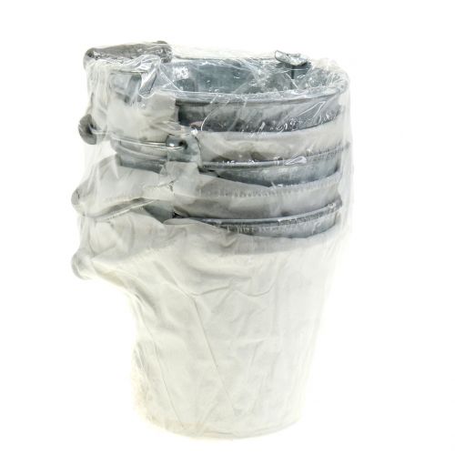 Floristik24 Cinko kibiras su pintu raštu pilkas, baltai skalbtas Ø10cm H9cm 6vnt.