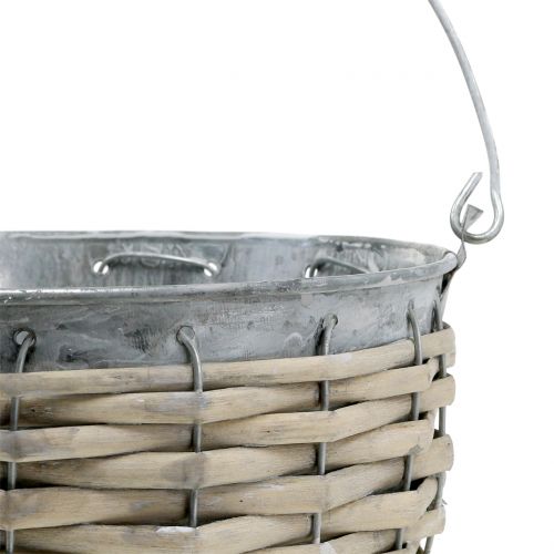 Floristik24 Cinko kibiras su vytelėmis Ø18cm H17cm