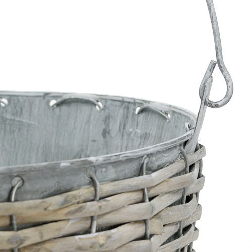 Floristik24 Cinko kibiras su vytelėmis Ø24cm H22cm