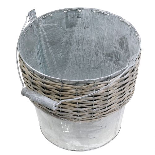 Floristik24 Cinko kibiras su vytelėmis Ø24cm H22cm