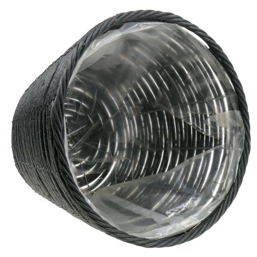Floristik24 Antracito spalvos vazonas iš rotango, Ø30 cm H24 cm