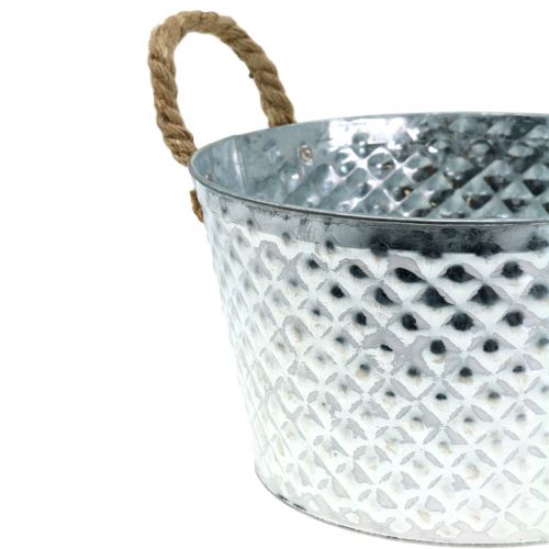 daiktų Cinko dubuo apvalus su virvių rankenomis Ø28cm H16cm