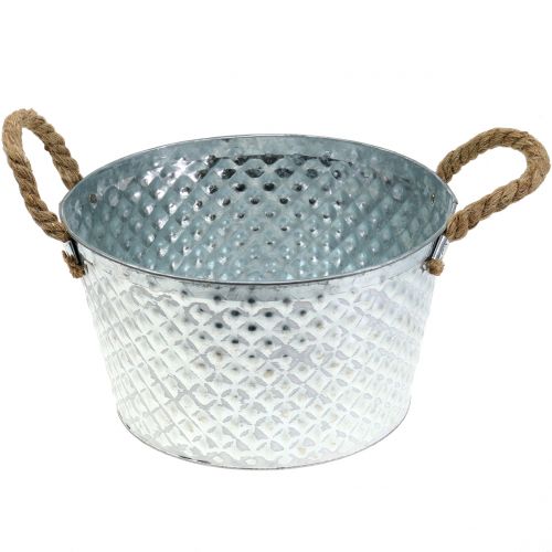 daiktų Cinko dubuo apvalus su virvių rankenomis Ø28cm H16cm