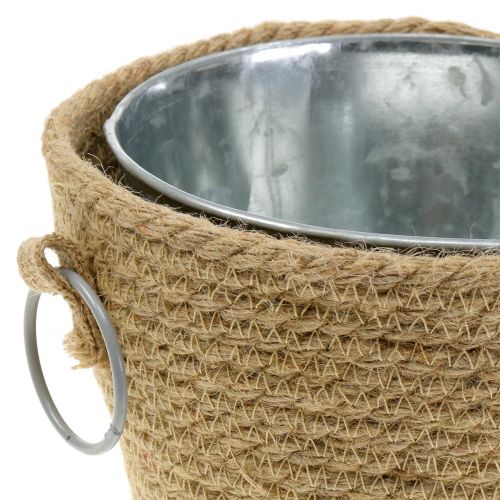 Floristik24 Cinko puodas su džiuto puoduku Ø18cm H15cm