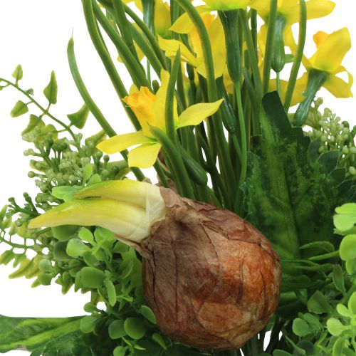 Floristik24 Dirbtinių narcizų puokštė su šakelėmis ir svogūnėliais 38cm