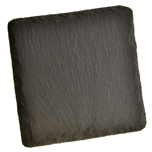 Floristik24 Natūralaus skalūno plokštės kvadratiniai padėkliukai juodi 10×10cm 6 vnt