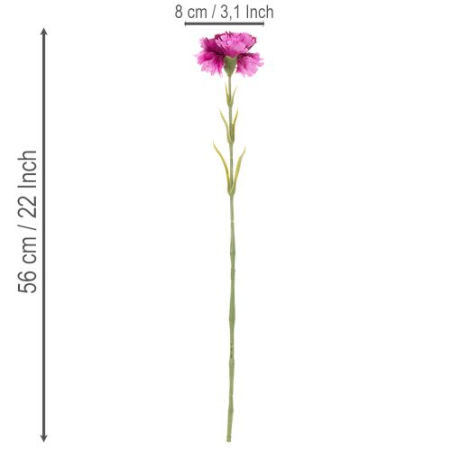 Dirbtiniai gvazdikai, dvispalviai, ilgas kotas 56 cm, 8 vnt. kekė. | Floristik24.lt