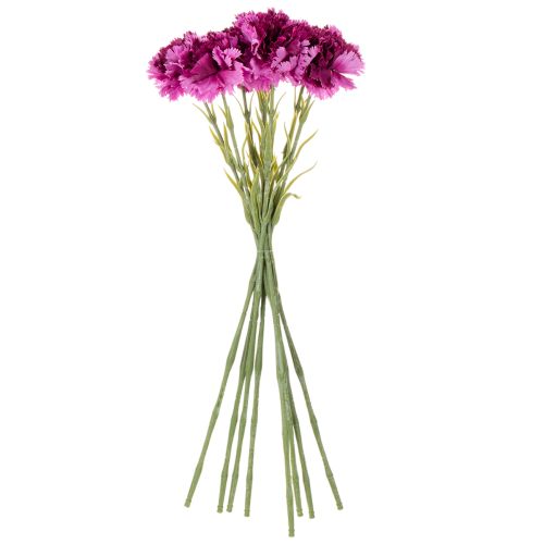 Dirbtiniai gvazdikai, dvispalviai, ilgas kotas 56 cm, 8 vnt. kekė. | Floristik24.lt