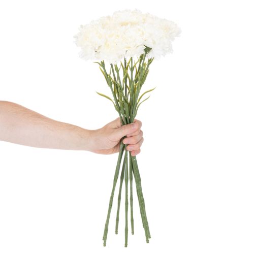 Dirbtinės gvazdikos su koteliu puokštėms ir vainikams, 56 cm, 8 vnt. | Floristik24.lt