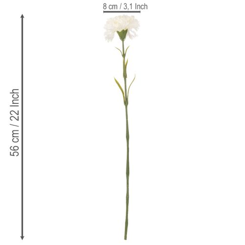 Dirbtinės gvazdikos su koteliu puokštėms ir vainikams, 56 cm, 8 vnt. | Floristik24.lt