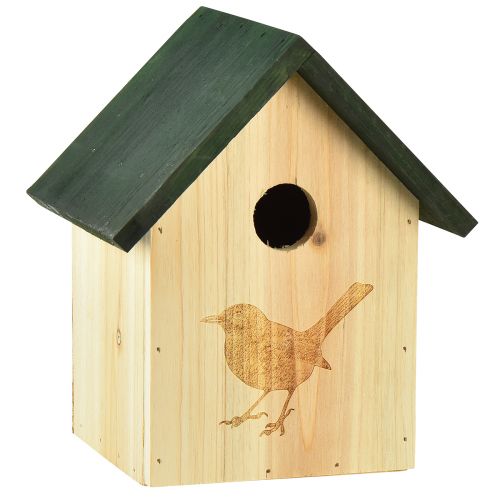 Floristik24 Inkilas mėlyna zylė paukščių namelis mediena natūrali žalia H20,5cm
