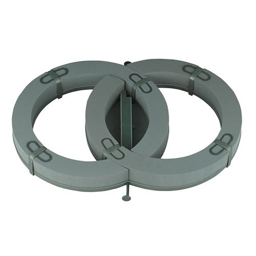 Floristik24 Gėlių porolono automobilio kompozicija dvigubas žiedas 55×39cm H6cm 1 vnt