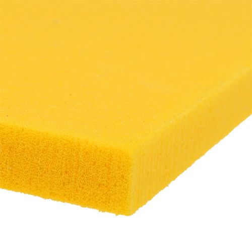 Floristik24 Gėlių putplasčio dizainerio plokštės įkišamos geltonos spalvos 34,5 cm × 34,5 cm 3 vnt.