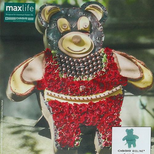 daiktų Gėlių putplasčio figūrėlė Teddy su stovu 48.5cm x 42cm H5cm 1 vnt.