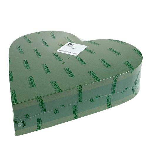 daiktų Gėlių putplasčio širdelė 3D medžiaga žalia 38cm x 37cm x 8cm 2 vnt.