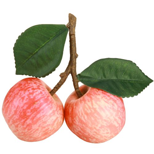 Floristik24 Vaisių dekoravimo obuolys dirbtinis 2 raudoni obuoliai ant šakos 13cm 3vnt