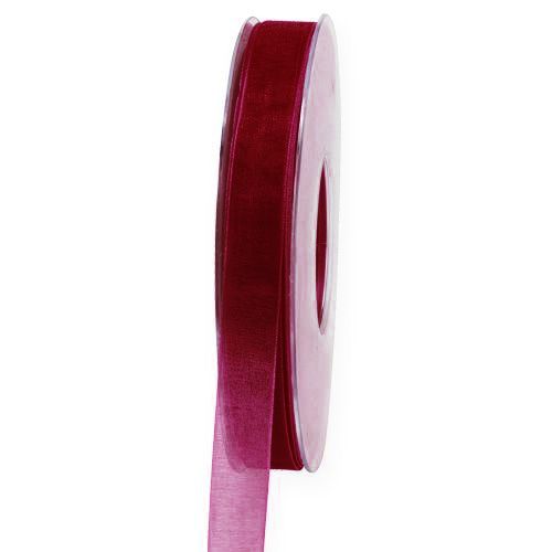 Organzos juostelė Bordo 15mm 50m