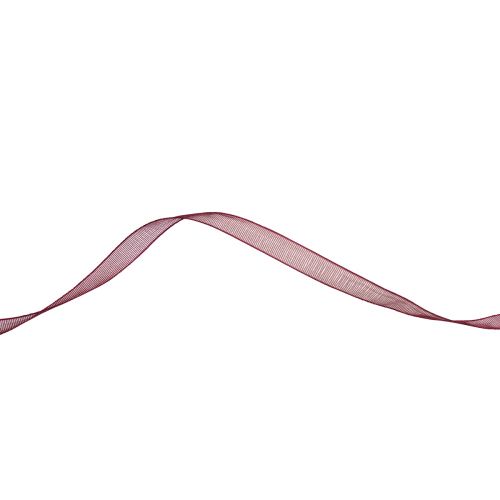Floristik24 Organzos juostelė Bordo nailono juostelė 6mm 50m
