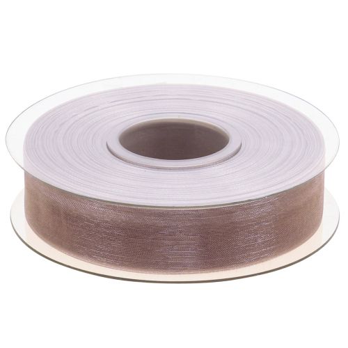 daiktų Organzos juostelė dovanų juostelė smėlio spalvos juostelė kraštas taupe 25mm 50m