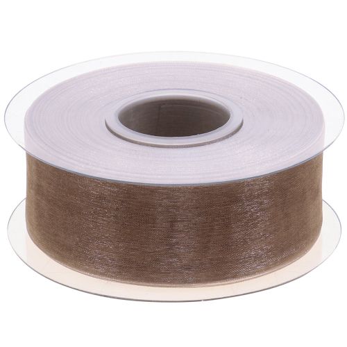 daiktų Organzos juostelė dovanų juostelė smėlio spalvos juostelė austi kraštai taupe 40mm 50m