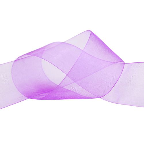 Organzos juostelė su skraiste 4cm 50m violetinė
