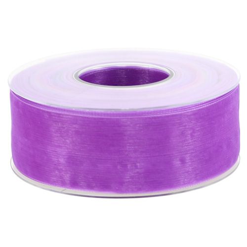 Floristik24 Organzos juostelė su skraiste 4cm 50m violetinė