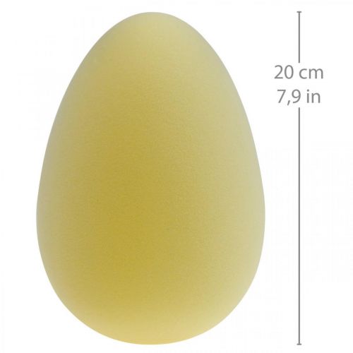 daiktų Velykinio margučio puošmena kiaušinis šviesiai geltonos spalvos plastikinis flokuotas 20cm