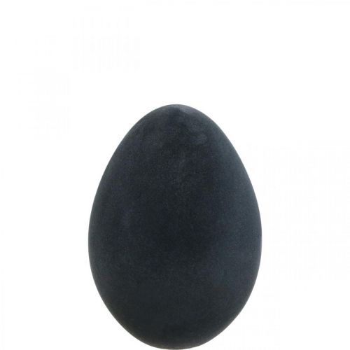 Velykinis kiaušinis plastikinis papuošimas kiaušinis juodas flocked 25cm