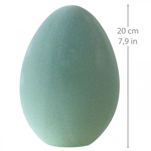 Velykinio margučio dekoravimo kiaušinis pilkai žalios spalvos plastikas flokuotas 20cm