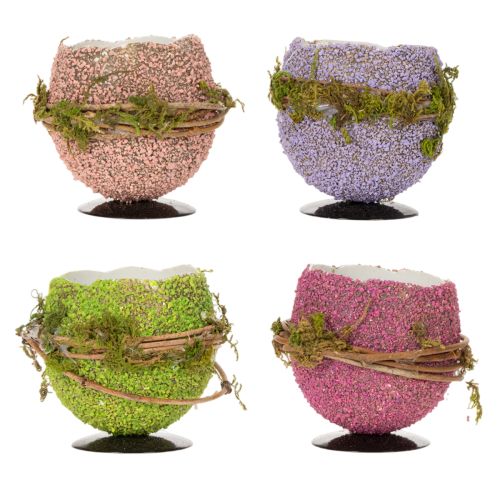 daiktų Velykinių kiaušinių dekoratyvinis dubenėlis pavasariui arba Velykų stalo dekoravimui, 9 cm, 4 vnt.