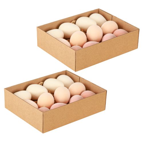 daiktų Persikų rudai balti velykiniai kiaušiniai H6cm 24vnt