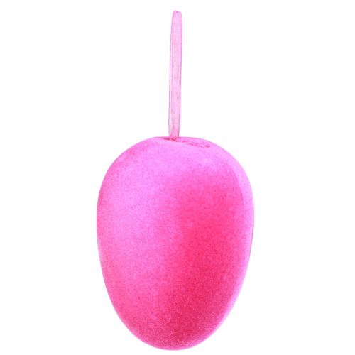 daiktų Velykiniai margučiai kabinti flokuoti 4 spalvos 9,5 cm 8 vnt