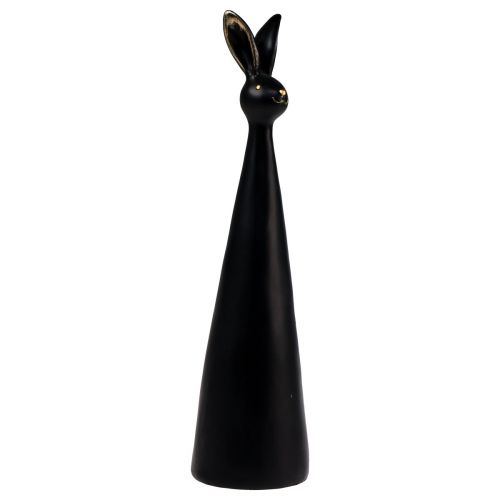 Floristik24 Velykų zuikis juodas auksas Velykų puošmena zuikis Ø10cm H42cm