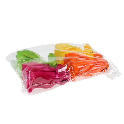 Floristik24 Velykų zuikis asorti 15cm flokuotas 4vnt