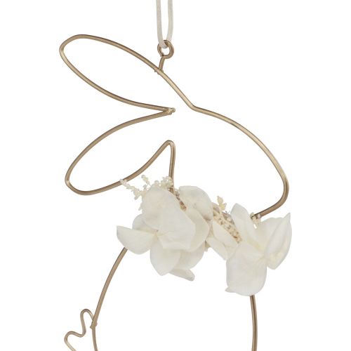 Floristik24 Velykiniai zuikiai metalinėms gėlėms pakabinti auksiniai 10×14,5cm 4 vnt