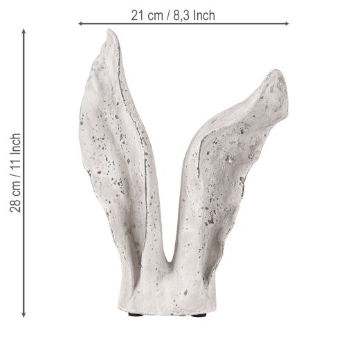 Floristik24 Velykų zuikio puošmena Triušio ausys Pilkos/baltos Shabby Chic H29cm