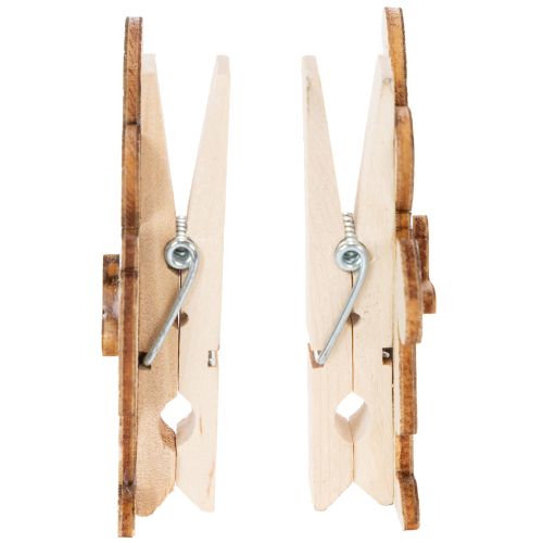 daiktų Velykų zuikučio dekoratyviniai segtukai, rožinės ir baltos spalvos mediniai velykiniai papuošimai, 7,5 cm, 4 vnt.