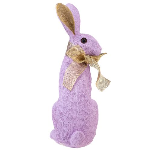 Floristik24 Velykų zuikio puošmena Violetinė auksinė triušiuko dekoratyvinė figūra H25cm