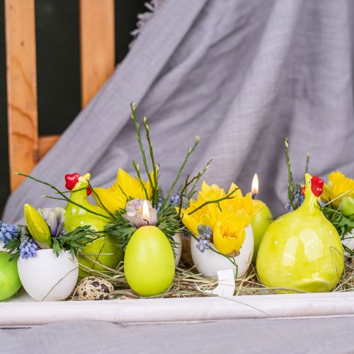 Floristik24 Velykų žvakės kiaušinio formos, kiaušinių žvakės Velykų liepa Ø4,5cm H6cm 6vnt